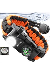 Paracord Hayatta Kalma Bilekliği Turuncu-siyah ürün fotoğrafı