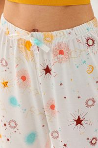 Kadın Güneş Baskılı %100 Pamuklu Yumuşak Örme Yazlık Pijama Altı ürün fotoğrafı