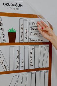 Kitap Okuma Takip Çizelgesi, Yapışkansız Tutunan Statik Akıllı Kağıt, Yazı Tahtası, Sticker ürün fotoğrafı