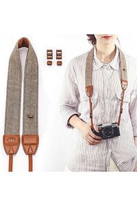 Tüm DSLR ve Aynasız Fotograf Makineleri için Retro Vintage Kahverengi Omuz Boyun Askısı Neck Strap ürün fotoğrafı