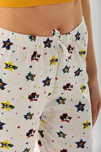 Kadın Karakter Baskılı Pamuklu Likralı Yumuşak Örme Pijama Altı ürün fotoğrafı