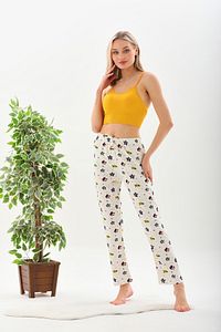 Kadın Karakter Baskılı Pamuklu Likralı Yumuşak Örme Pijama Altı ürün fotoğrafı
