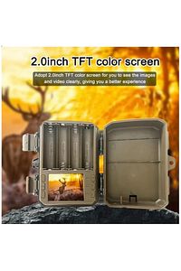 Fotokapan Kamera 16mp Full Hd 1080p Gece Görüşlü 2 Inç Lcd Ekran Su Geçirmez Trail Camera ürün fotoğrafı