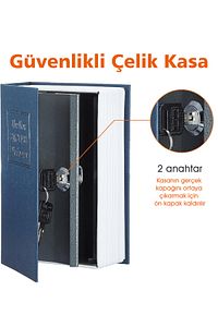 Gizli Anahtarlı Kilitli Kutu Ev Tipi Çelik Kilitli Altın Kasa Kumbara Evrak Takı Para Saklama Kutusu ürün fotoğrafı