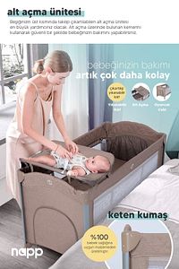 Napp 8 In 1 Anne Yani Park Yatak Oyun Parkı ve Yatak ürün fotoğrafı