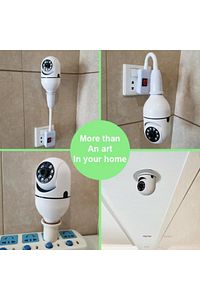 Wifi 360 Panoramik Ampul Kamera Güvenlik Kamerası Çift Wifi 360 Derece Gece Görüşlü (Lisinya) ürün fotoğrafı