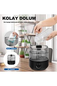 J001 4 Litre Ultrasonik Hava Nemlendirici Buhar Makinesi Hava Nemlendirme Cihazı Difüzör ürün fotoğrafı