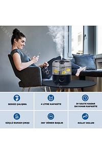 J001 4 Litre Ultrasonik Hava Nemlendirici Buhar Makinesi Hava Nemlendirme Cihazı Difüzör ürün fotoğrafı