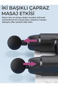 Çift Başlıklı 8 Uçlu Darbeli Titreşimli Sporcu Şarjlı Spor Aleti Masaj Tabancası ürün fotoğrafı