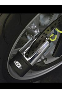 VİRO BLINDATOmotosiklet ve scooterlar ekstra sertleştirilmiş, 3 anahtarlı, 11mm disk kilidi.Uyumlu ürün fotoğrafı