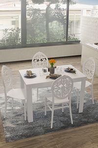 Home Arda Masa / Venüs Sandalye Mutfak Masa Takımı- Beyaz ürün fotoğrafı