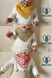 12 Adet %100 Organik Müslin Çift Katlı Bebek Fuları Yakalık Mama Ve Salya Önlüğü ürün fotoğrafı