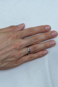 Unisex 4mm Ince Bombeli Erkek Kadın Çelik Alyans Yüzük Cl18 ürün fotoğrafı