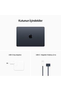 Macbook Air 13.6" M2 8gb 256gb Ssd Gece Yarısı ürün fotoğrafı