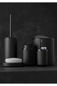 5 Parça Black & Black Banyo Seti Çöp Kovası Diş Fırçalık Sabunluk Fırçalık Seti ürün fotoğrafı