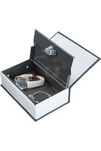 Altın Para Saklama Kutusu Kitap Görünümlü Çelik Mini Kasa Evrak Takı Para Saklama Kilitli Sandık ürün fotoğrafı