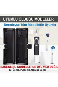 Oral B Şarjlı Diş Fırçası Koruma Kabı Hijyenik Saklama Kabı Tüm Modeller Için Uyumlu Siyah ürün fotoğrafı