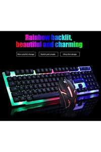 Pg-8017 Oyuncu Isıklı Klavye Mause Seti Klavye + Mouse Seti ürün fotoğrafı