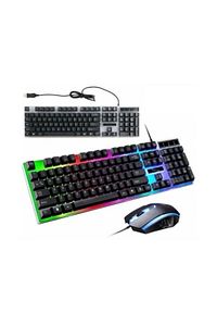 Pg-8017 Oyuncu Isıklı Klavye Mause Seti Klavye + Mouse Seti ürün fotoğrafı