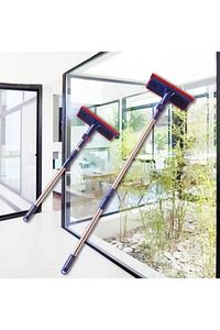 Teleskopik Mikrofiber Çift Taraflı Cam Silme Aparatı Çekçekli Silecek Pratik Teleskobik Silici ürün fotoğrafı