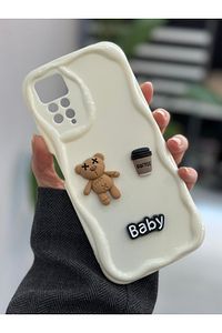 Xiaomi Note 11 Pro - 12 Pro 4g Uyumlu Krem Baby Tasarımlı Oyuncaklı Silikon Kılıf ürün fotoğrafı