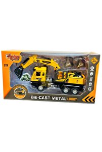 kepçe kamyon iş makinesi metal ışıklı sesli 1:28 ölçek çocuk mühendisliği ürün fotoğrafı
