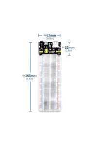 Breadboard Mb-102 830 Hücre Mb102 Büyük Boy Bread Board Protoboard Prototip Elektronik Deney ürün fotoğrafı