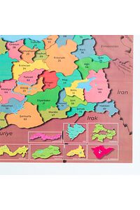 Renkli Türkiye Haritası, Türkiye Siyasi Haritası, Statik, Yapışkansız Sihirli Akıllı Kağıt Harita ürün fotoğrafı