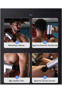 Şarjlı 4 Başlıklı Sporcu Masaj Aleti 6 Kademeli Boyun Bel Sırt Bacak Ayak Masajı Masaj Tabancası ürün fotoğrafı