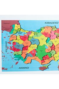 Renkli Türkiye Haritası, Türkiye Siyasi Haritası, Statik, Yapışkansız Sihirli Akıllı Kağıt Harita ürün fotoğrafı