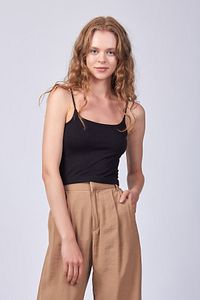 Kadın Siyah Ip Askılı Bluz ürün fotoğrafı