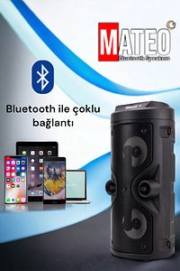 Bluetooth Hoparlör Parti Hoparlörü Karaoke Mikrofon Kumanda Işıklı Ses Bombası Radyo Usb Sd Girişli ürün fotoğrafı
