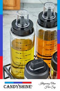 Sızdırmaz Premium Cam Yağlık Damlatmaz Şık Cam Yağdanlık Akıtmaz Lüx Cam Yağ Sirke Şişesi 500 ml ürün fotoğrafı