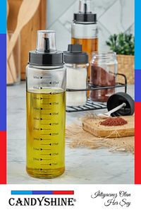 Sızdırmaz Premium Cam Yağlık Damlatmaz Şık Cam Yağdanlık Akıtmaz Lüx Cam Yağ Sirke Şişesi 500 ml ürün fotoğrafı