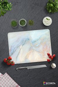 Supreme Mermer Görünümlü | Cam Kesme Tahtası - Cam Kesme Tablası | 30cm x 40cm ürün fotoğrafı