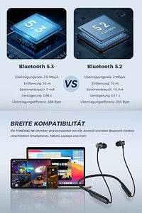 130 Saat Uzun Kullanım Süresi Sporcu Bluetooth Kulaklık Boyun Bantlı Ense Tipi Mıknatıslı Kablosuz ürün fotoğrafı