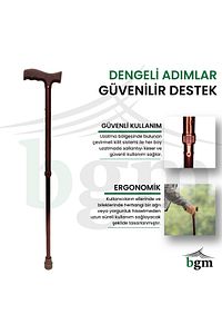 Baston Ayarlanabilir Denge Bastonu - Kahverengi/Bronz - Asa Alüminyum Yüksek Kalite ürün fotoğrafı
