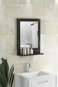 Verona 45x60cm Sonata Raflı Dresuar Hol Koridor Duvar Salon Banyo Wc Ofis Çocuk Yatak Odası Boy Ayna ürün fotoğrafı