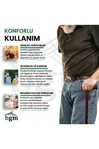 Baston Ayarlanabilir Denge Bastonu - Kahverengi/Bronz - Asa Alüminyum Yüksek Kalite ürün fotoğrafı