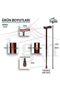 Baston Ayarlanabilir Denge Bastonu - Kahverengi/Bronz - Asa Alüminyum Yüksek Kalite ürün fotoğrafı