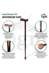 Baston Ayarlanabilir Denge Bastonu - Kahverengi/Bronz - Asa Alüminyum Yüksek Kalite ürün fotoğrafı