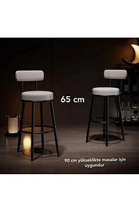 MONTAJ GEREKTİRMEZ HAZIR 65 CM YÜKSEKLİKTE METAL BAR SANDALYESİ ürün fotoğrafı