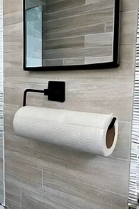 Siyah Rulo Havluluk Peçetelik Yapışkanlı Tasarım Banyo Mutfak Askısı Yapıştırmalı ürün fotoğrafı