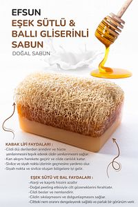 Doğal Kabak Lifli El Yapımı 2'li Eşek Sütü Ballı Aloe Vera Sabunu Premium Set ürün fotoğrafı