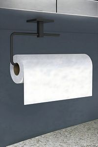 Siyah Rulo Havluluk Peçetelik Yapışkanlı Tasarım Banyo Mutfak Askısı Yapıştırmalı ürün fotoğrafı