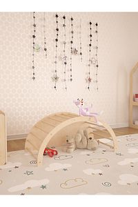 Arco Montessori Salıncak Masa Oyuncak Organizeri ve Tırmanma Bir Arada Minder Hediyeli ürün fotoğrafı