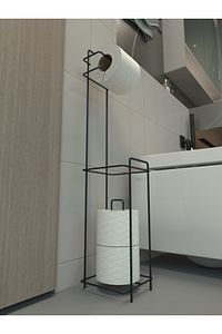 Tuvalet Kağıtlığı Wc Kağıtlık Yedekli Metal Tuvalet Kağıdı Standı Tutacağı Askısı ürün fotoğrafı