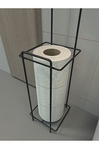 Tuvalet Kağıtlığı Wc Kağıtlık Yedekli Metal Tuvalet Kağıdı Standı Tutacağı Askısı ürün fotoğrafı