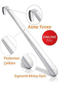 A Kalite 60 Cm Paslanmaz Çelik Krom Metal Büyük Uzun Ayakkabı Çekeceği | Metal Kerata| Çekecek ürün fotoğrafı