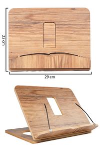 Kitap Okuma Standı Katlanabilen Portatif Sayfa Tutucu Aparatlı Ahşap Tablet Telefon Standı ürün fotoğrafı